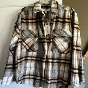 Women's Oversize Plaid Shirt Coat Shacket